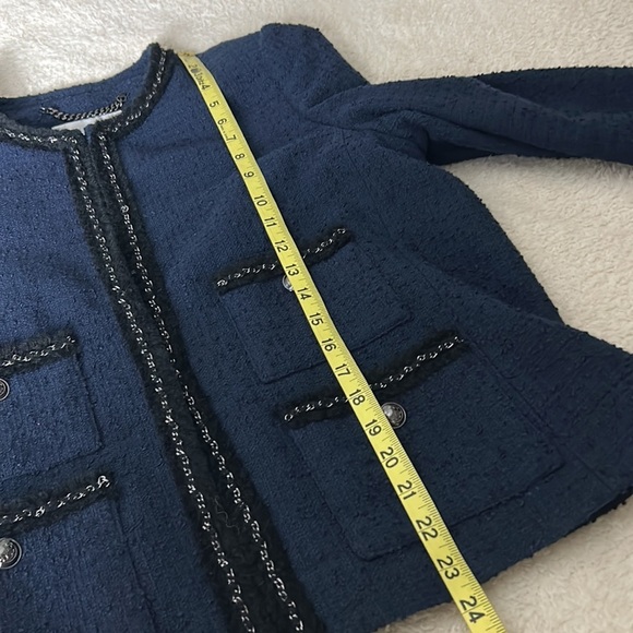 LK Bennett Halyna Navy Tweed Blazer Size 12 - Picture 10 of 14